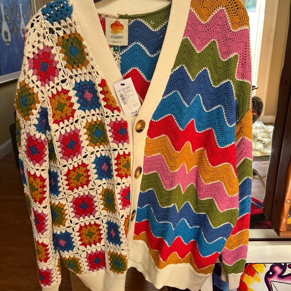 FARM Rio Sweaters - FARM RIO
Mixed Textures Crochet Knit Cardigan BNWT Super CUTE!